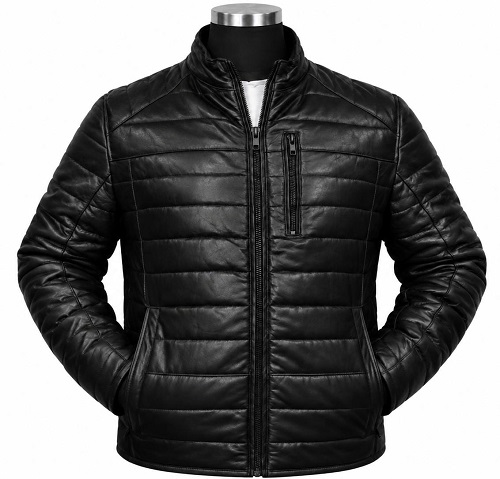 Black Quilted Leather Jacket