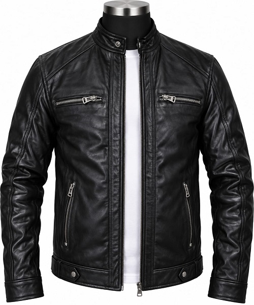 Black Leather Racer Jacket